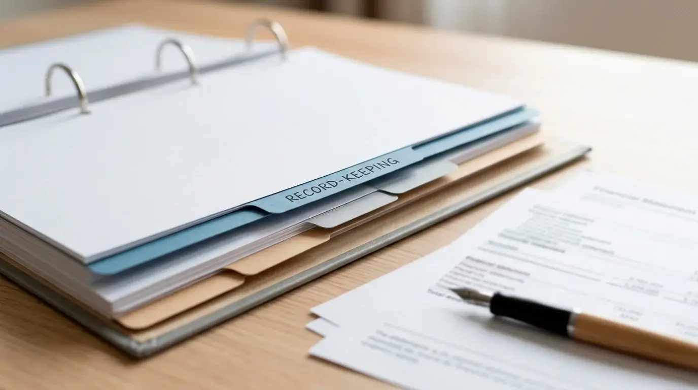 An organised folder of financial records suggesting it is sensible to document large winnings