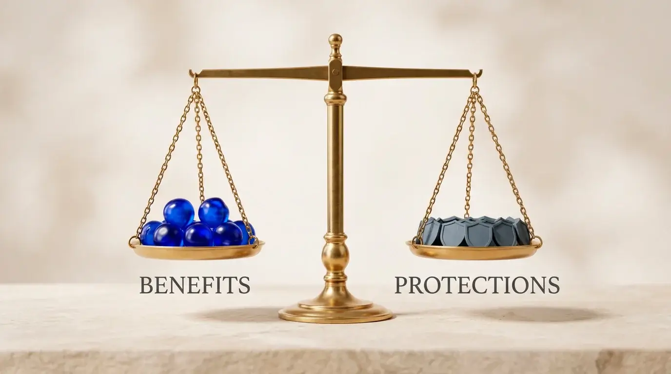 Balance scale weighing the benefits and drawbacks of offshore casinos for UK players