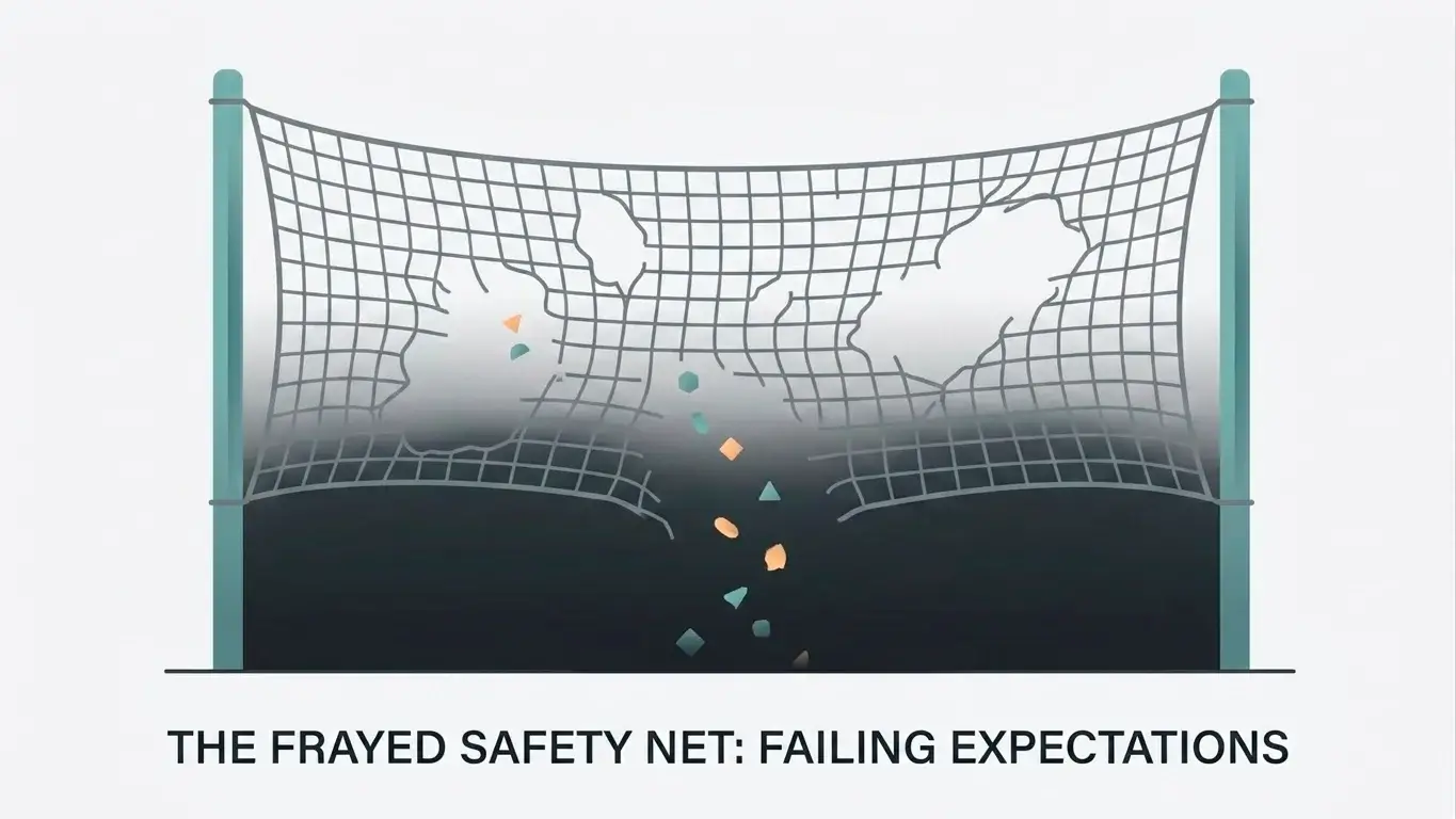 A safety net with large gaps illustrating the missing protections at offshore casinos