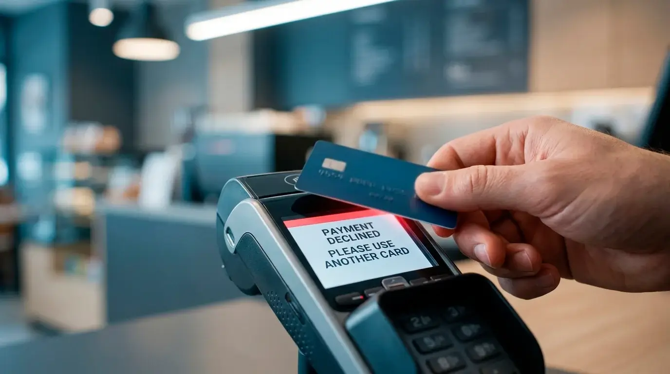 UK bank card declined at an offshore gambling merchant with a payment block notification